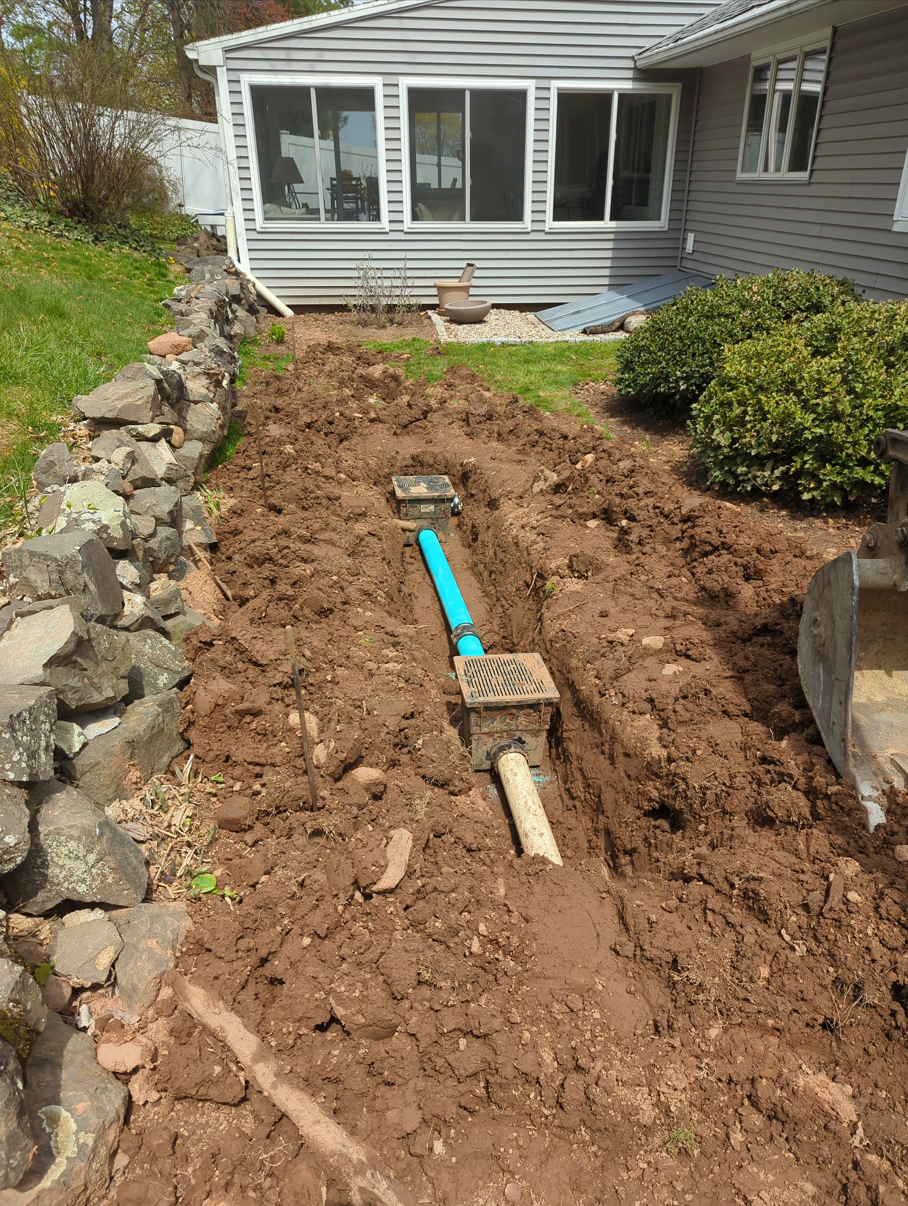 Backyard drainage installation