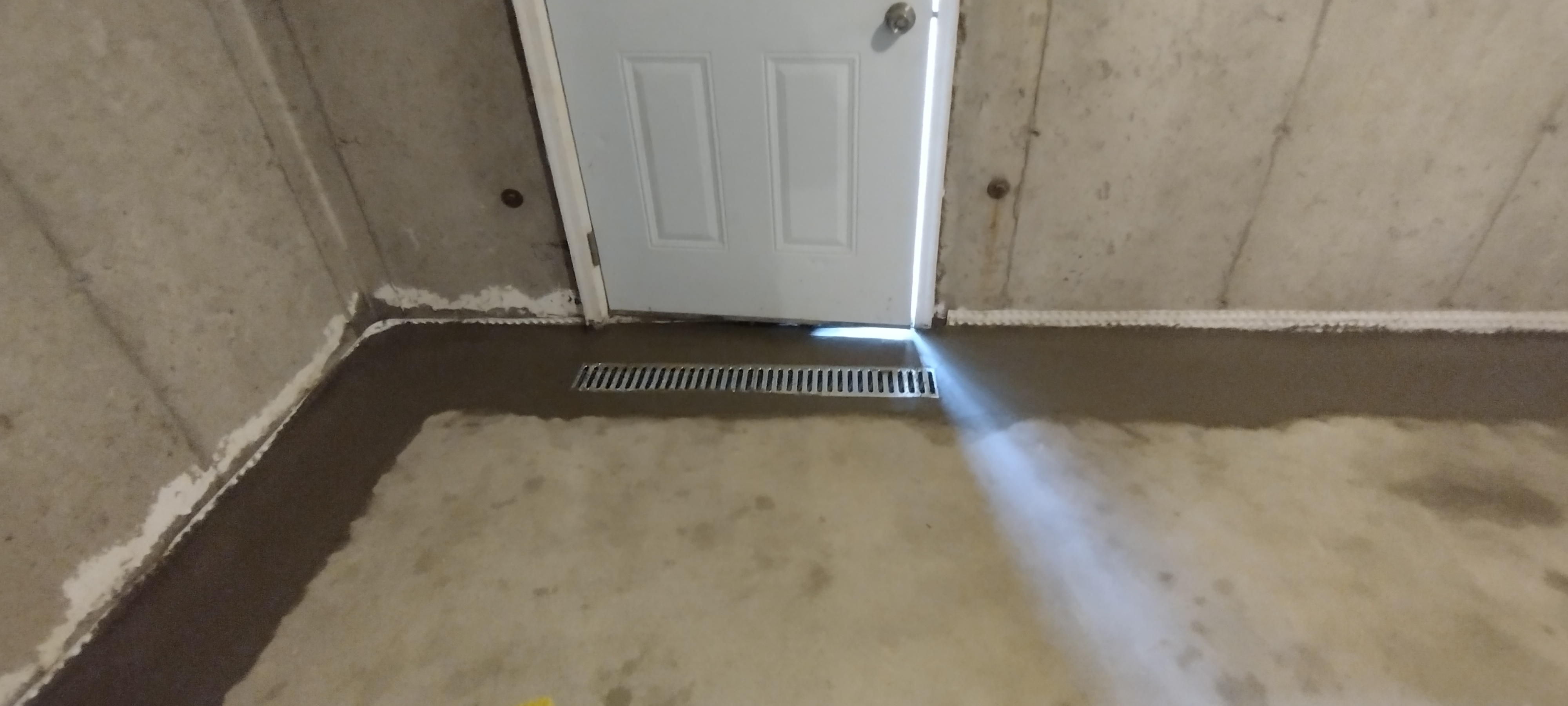 Interior footing drain installation